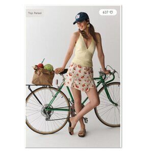 Farm Rio x Anthropologie Cherry Linen Blend Skort - S - NWT